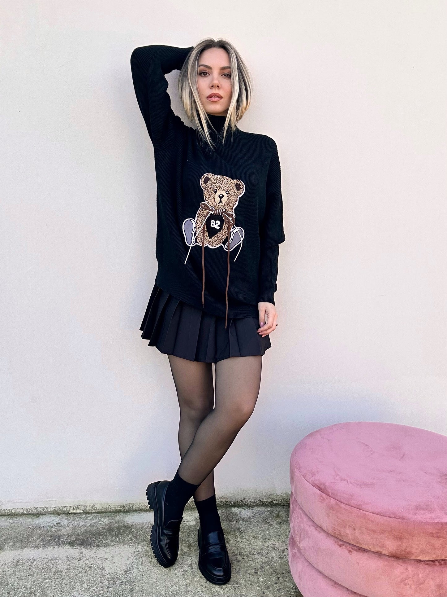 MAGLIONE BEAR NERO