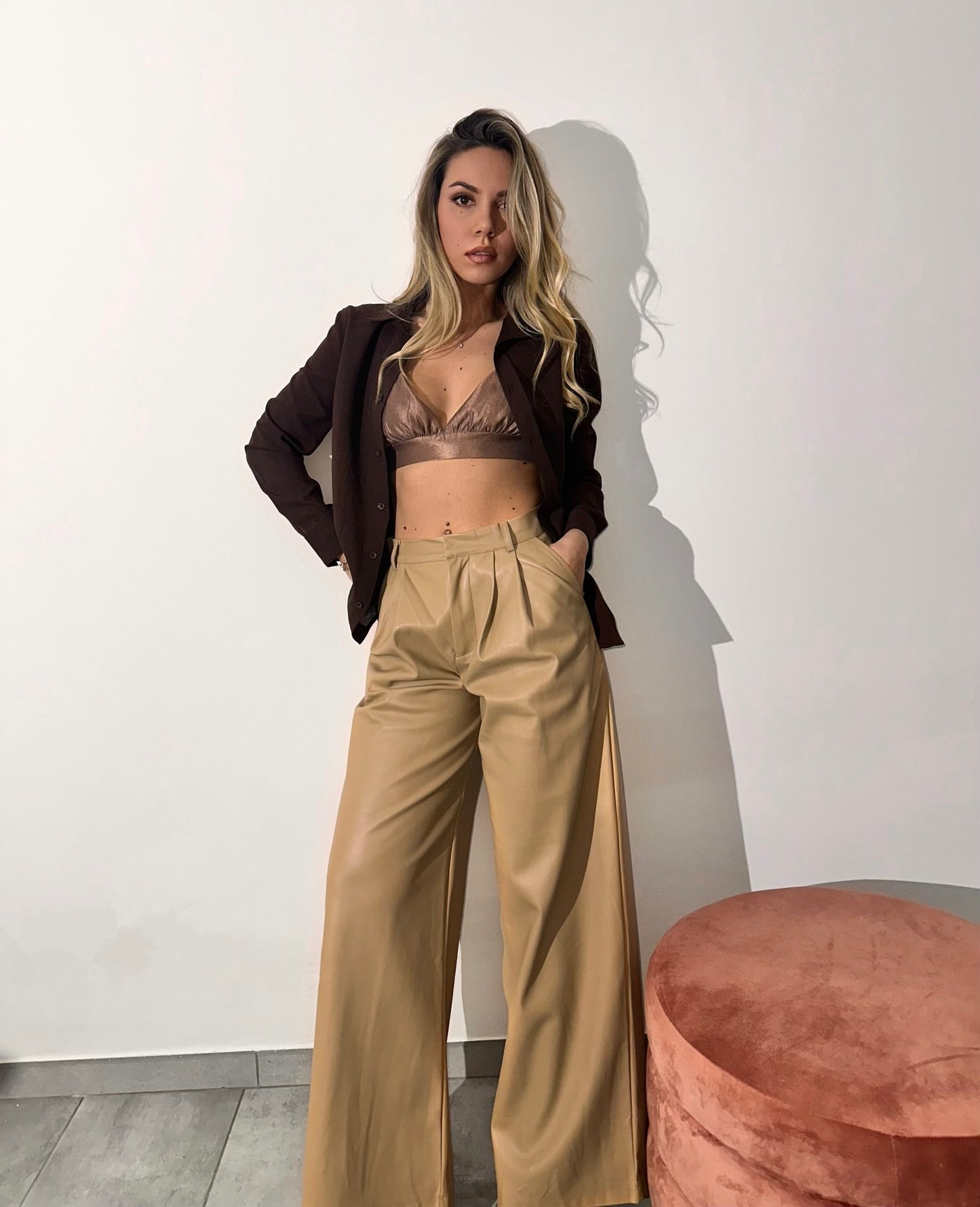 PANTALONE PIEL NOCCIOLA