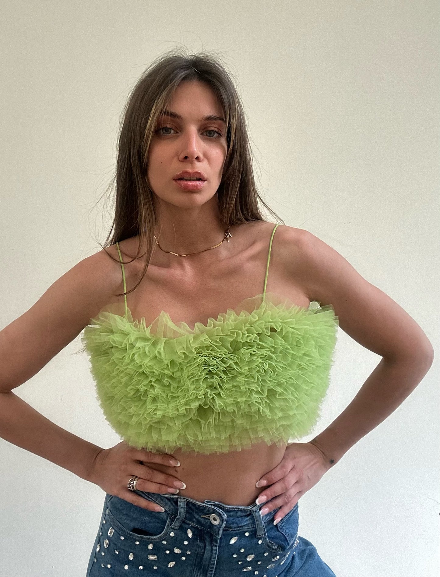 TOP CHIFFON VERDE