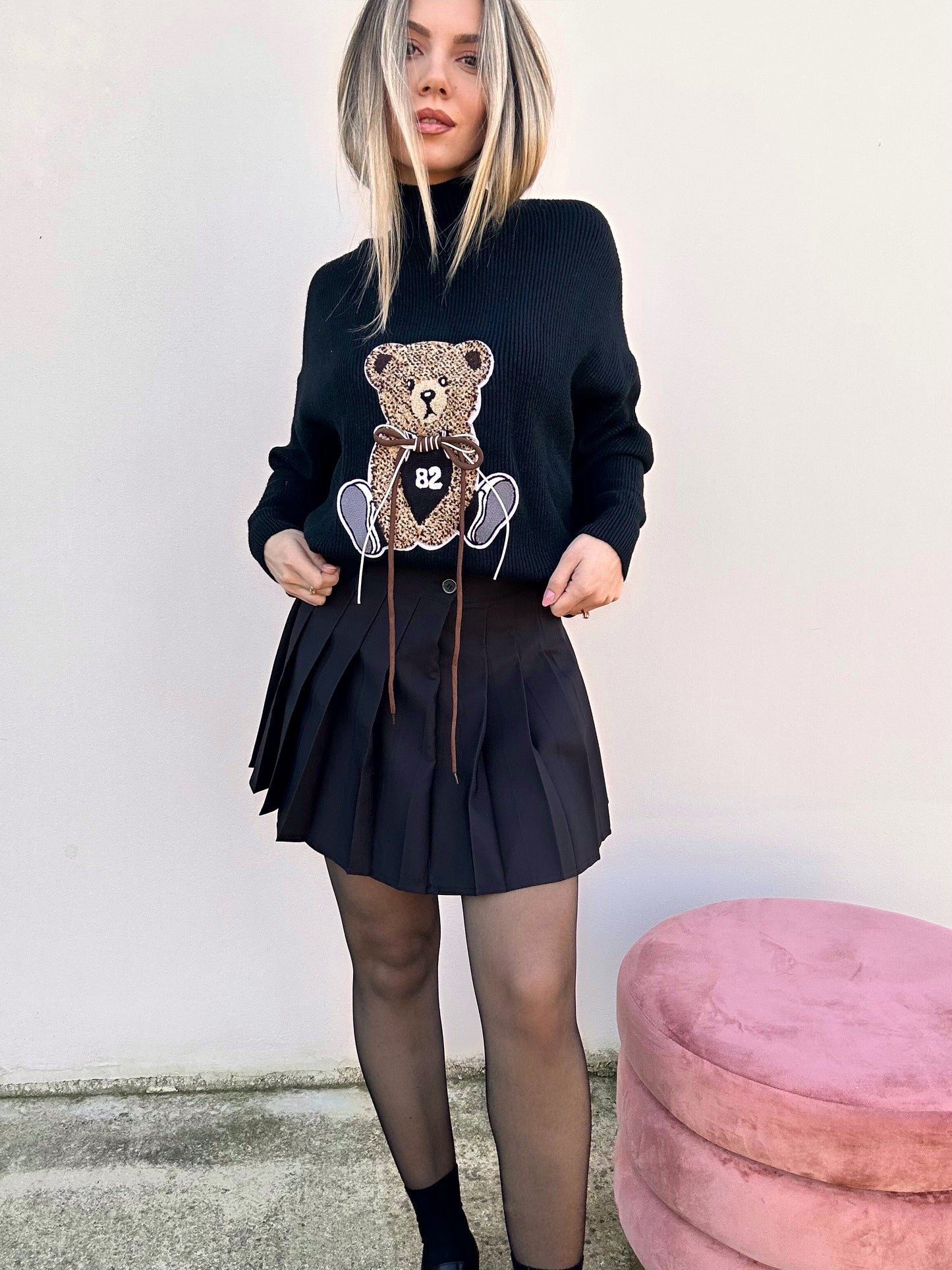 MAGLIONE BEAR NERO