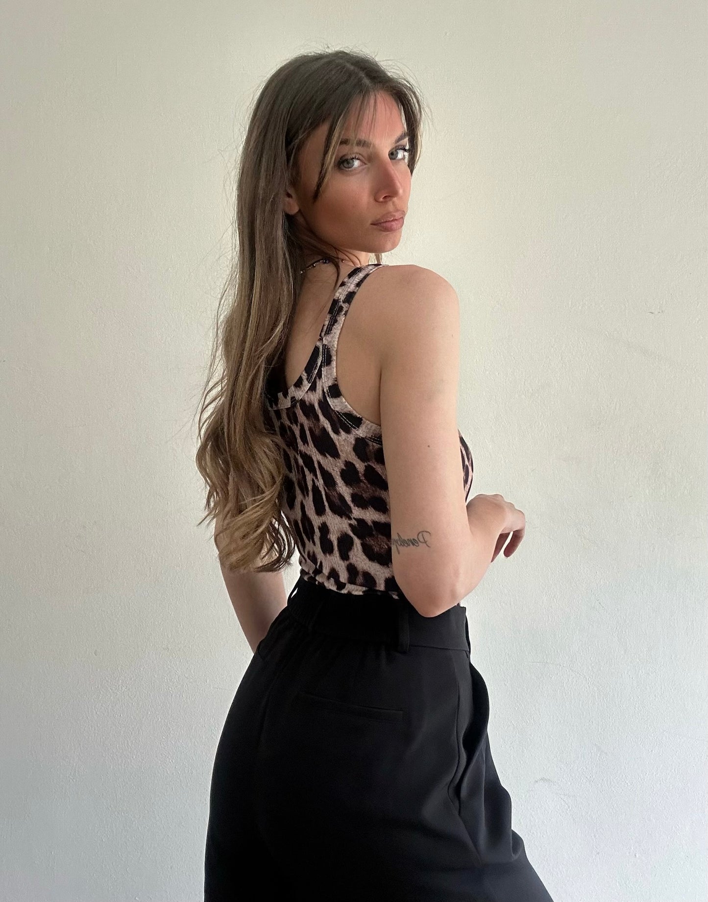 TOP CANOTTA LEOPARDO